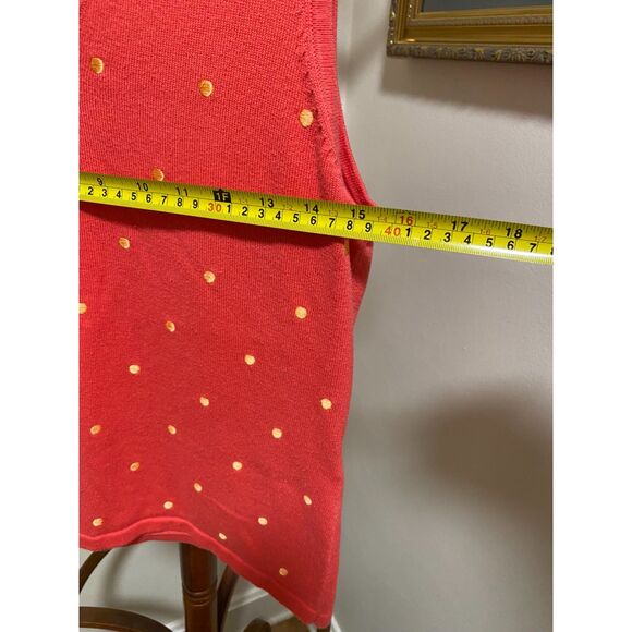 Retro Vintage Bright Pink and Orange Polka Dot Tank Top - Size M - Picture 4 of 5